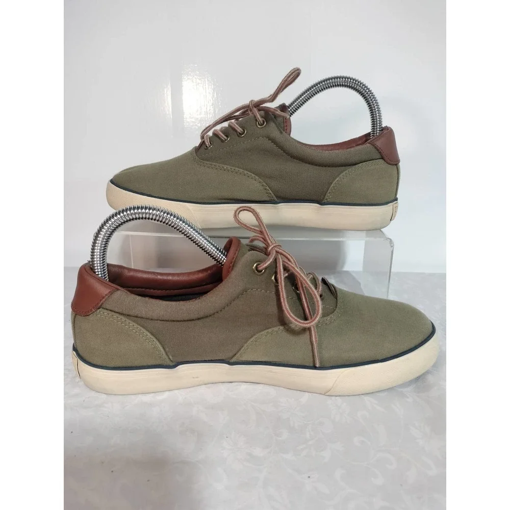 Polo Ralph Lauren Blue Label olive green vintage  sneakers kids 5.5 woman 7